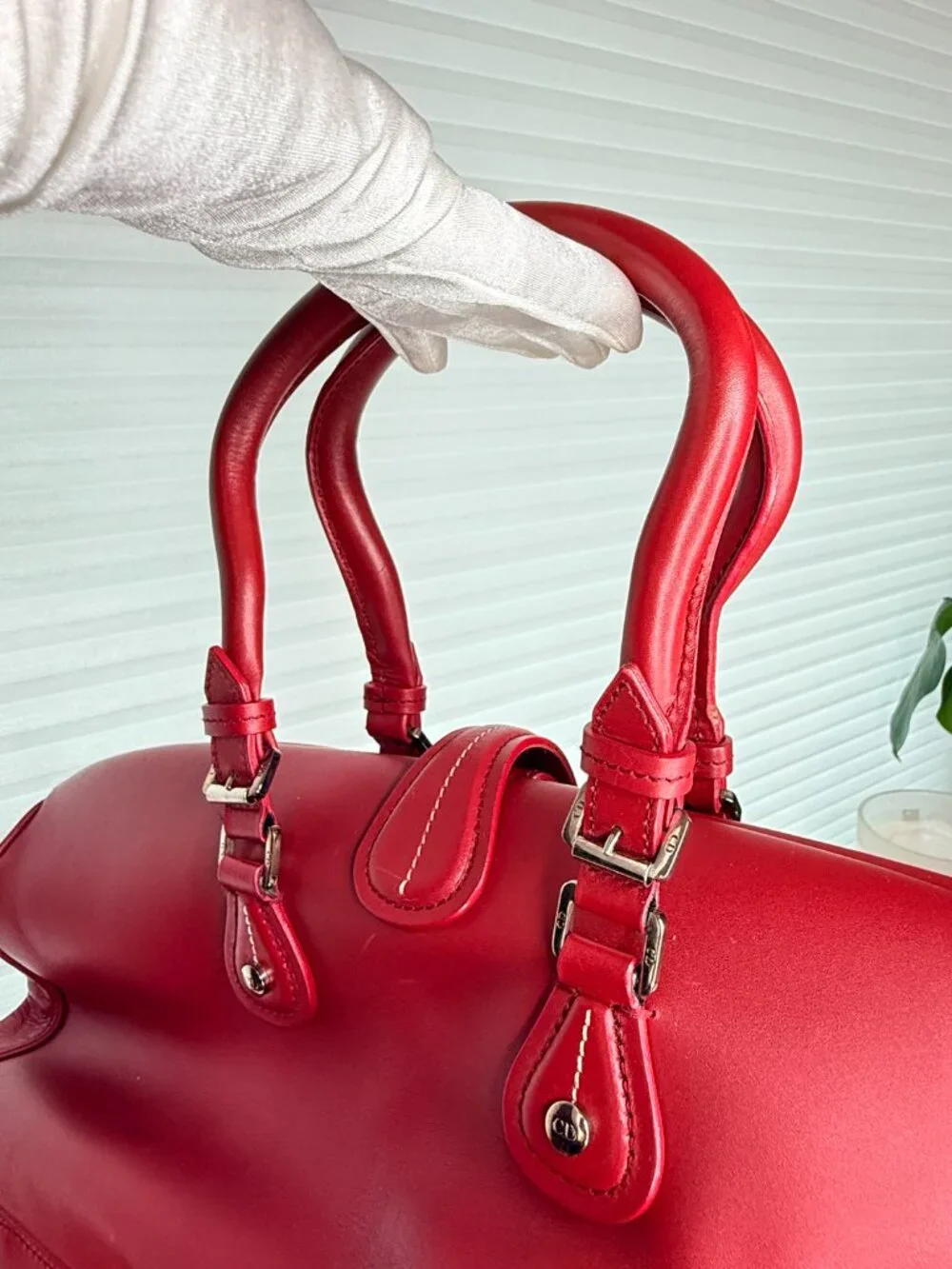 Christian Dior Large Detective Red Leather Bag 2005 John Galliano